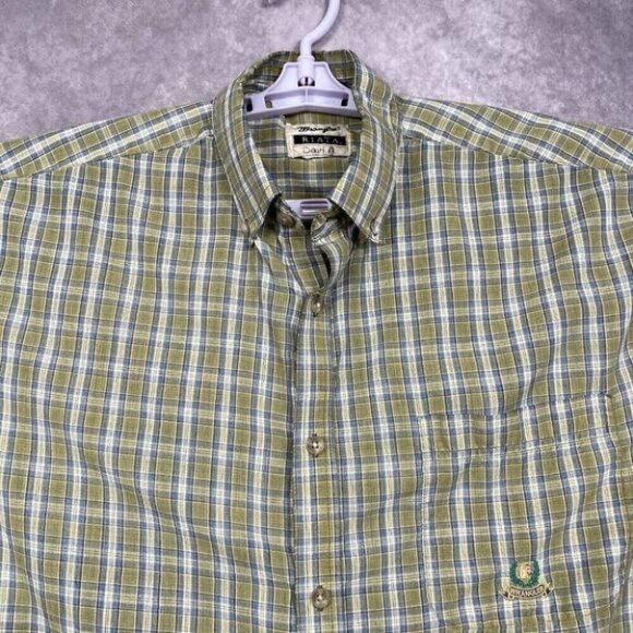 Wrangler RIATA Shirt Adult Extra Large Green Plaid Casual Western Mens Outdoors - Picture 3 of 10